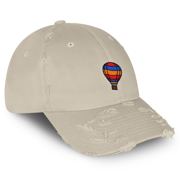 Hot Air Balloon Vintage Dad Hat Frayed Embroidered Cap Cute