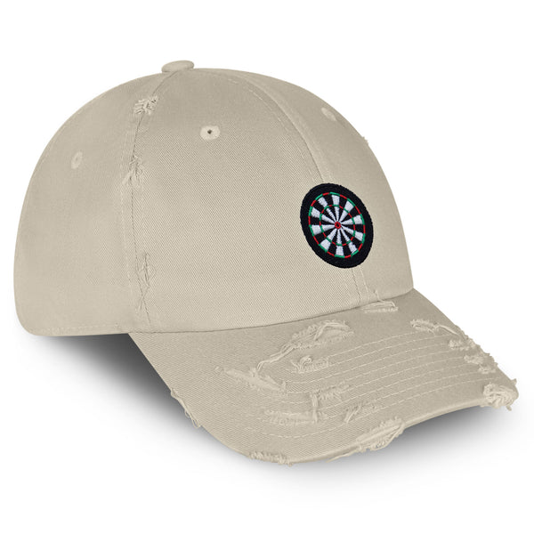 Dart Board Vintage Dad Hat Frayed Embroidered Cap Scoring