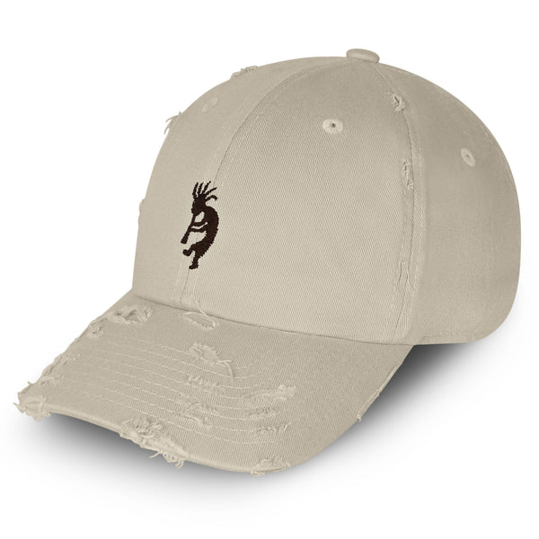 Kokopelli Vintage Dad Hat Frayed Embroidered Cap Indian Traditional