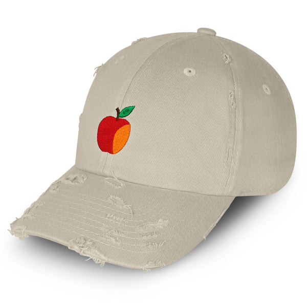 Apple Vintage Dad Hat Frayed Embroidered Cap Fruit