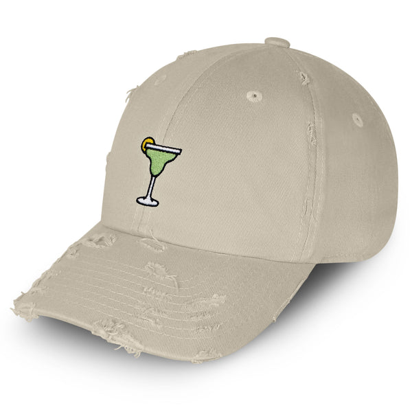 Margarita Vintage Dad Hat Frayed Embroidered Cap Cocktail Party