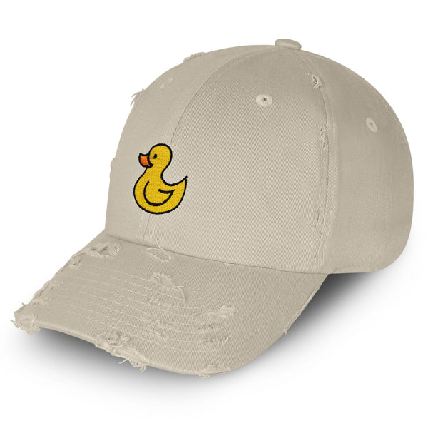 Duck Vintage Dad Hat Frayed Embroidered Cap Rubberduck Toy