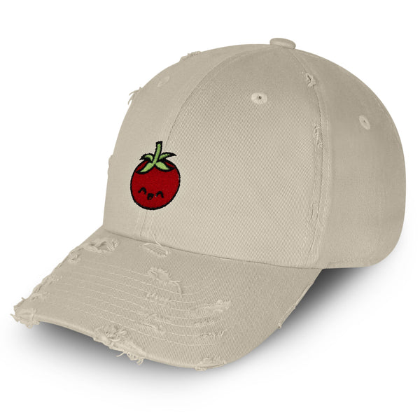 Tomato Vintage Dad Hat Frayed Embroidered Cap Vegetable Vegan