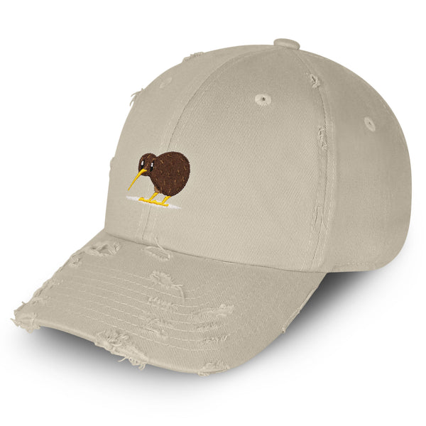 Kiwi Bird Vintage Dad Hat Frayed Embroidered Cap Funny