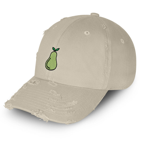 Pear Vintage Dad Hat Frayed Embroidered Cap Fruit