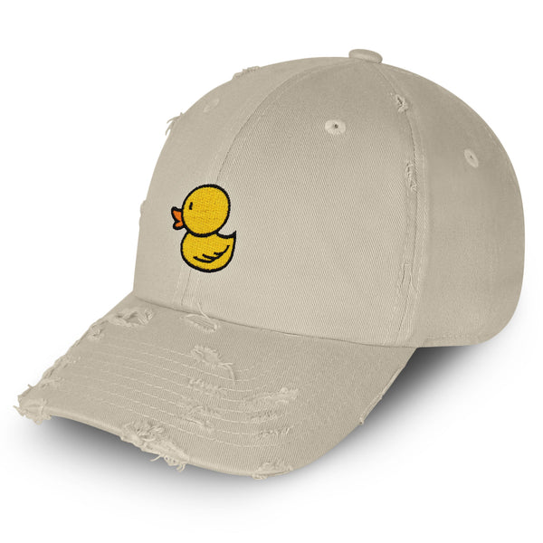 Duck Vintage Dad Hat Frayed Embroidered Cap Cute bird