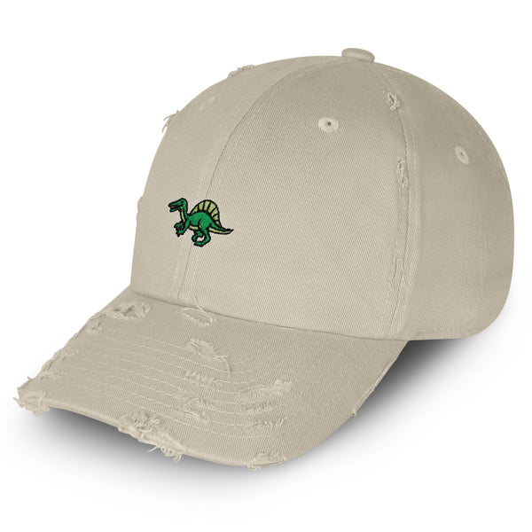 Dimetrodon Dinosaur Vintage Dad Hat Frayed Embroidered Cap Cute