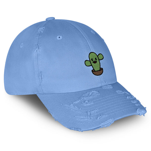 Cute Cactus Vintage Dad Hat Frayed Embroidered Cap Desert