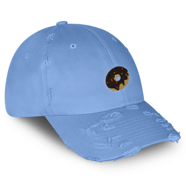 Donut Vintage Dad Hat Frayed Embroidered Cap Doughnut Simpson