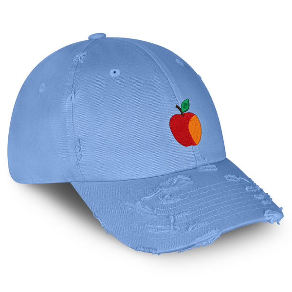 Apple Vintage Dad Hat Frayed Embroidered Cap Fruit