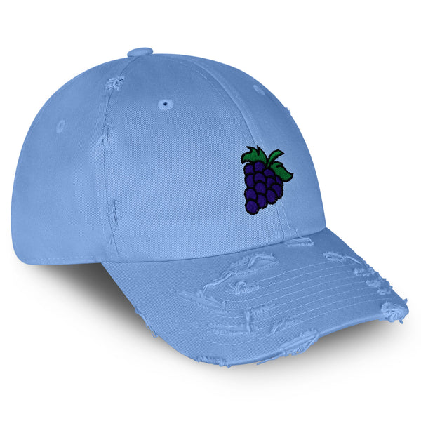 Grape Vintage Dad Hat Frayed Embroidered Cap Farm Farmers, Vegan