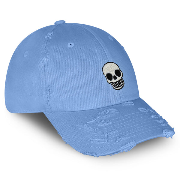 Skull Vintage Dad Hat Frayed Embroidered Cap Girly Halloween