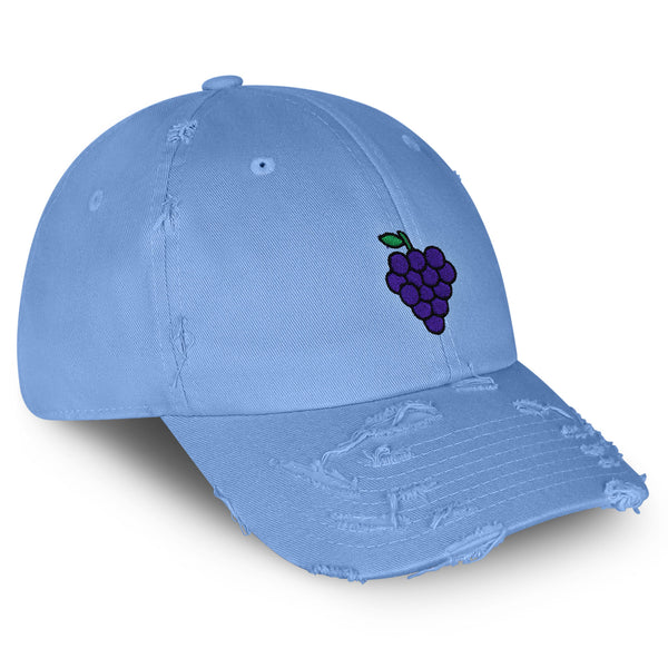 Grapes Vintage Dad Hat Frayed Embroidered Cap Fruit