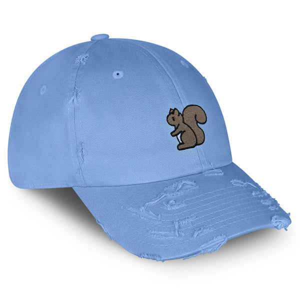 Cute Squirrel Vintage Dad Hat Frayed Embroidered Cap Squirrel Hug