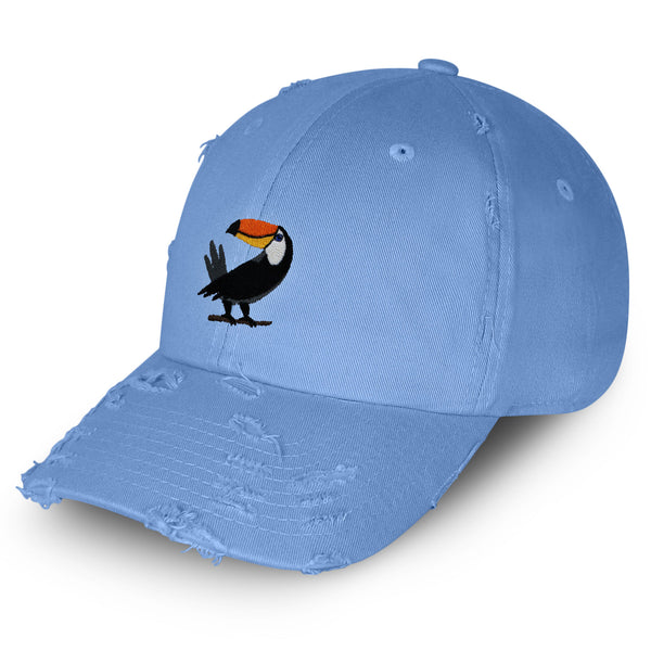 Toucan Vintage Dad Hat Frayed Embroidered Cap Bird Zoo