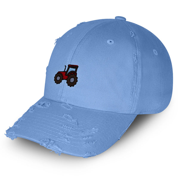 Tractor Vintage Dad Hat Frayed Embroidered Cap Construction Farm