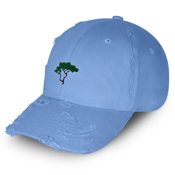 Tree Vintage Dad Hat Frayed Embroidered Cap Hiking