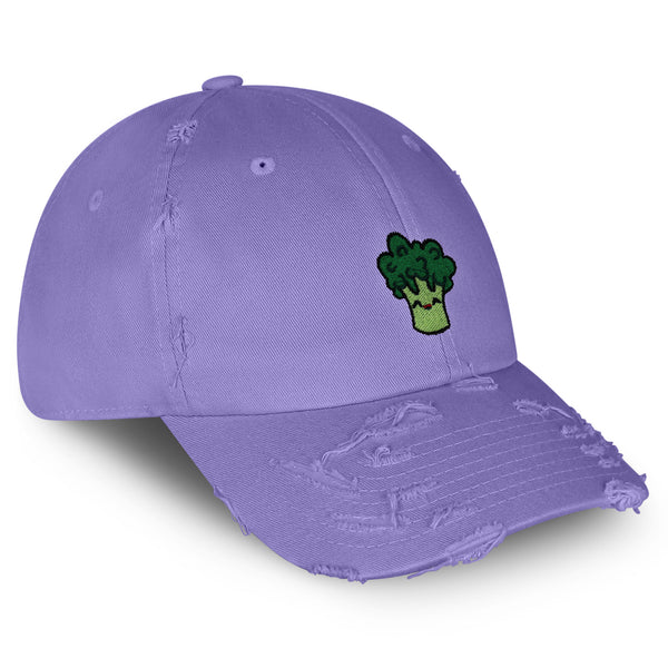 Broccoli Vintage Dad Hat Frayed Embroidered Cap Vegan Vegetable