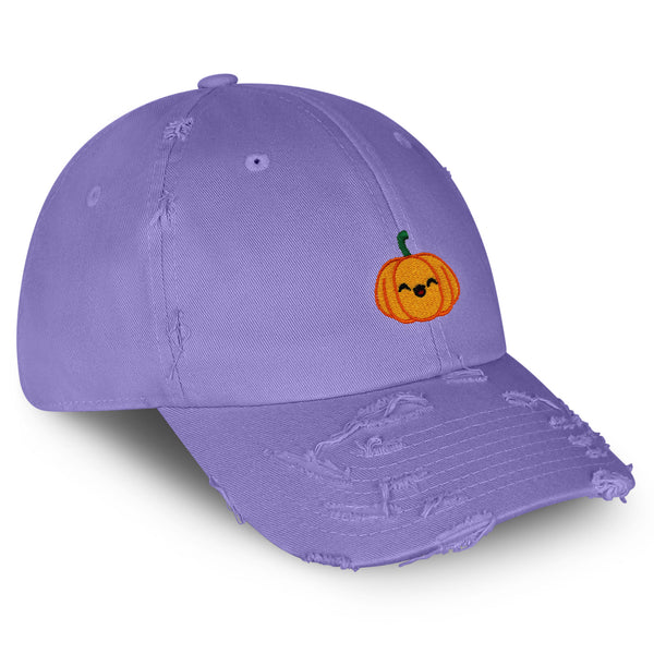 Pumpkin Vintage Dad Hat Frayed Embroidered Cap Halloween Jack