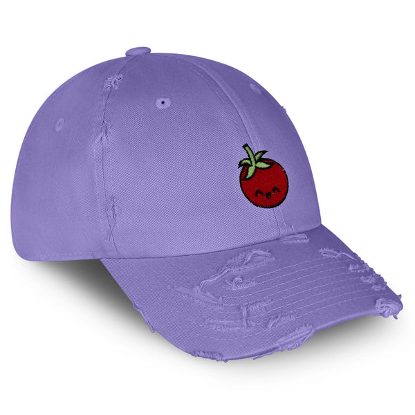 Tomato Vintage Dad Hat Frayed Embroidered Cap Vegetable Vegan