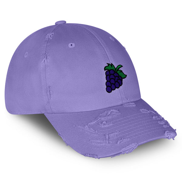 Grape Vintage Dad Hat Frayed Embroidered Cap Farm Farmers, Vegan