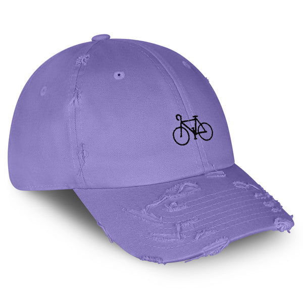 Bicycle Vintage Dad Hat Frayed Embroidered Cap Road Bike