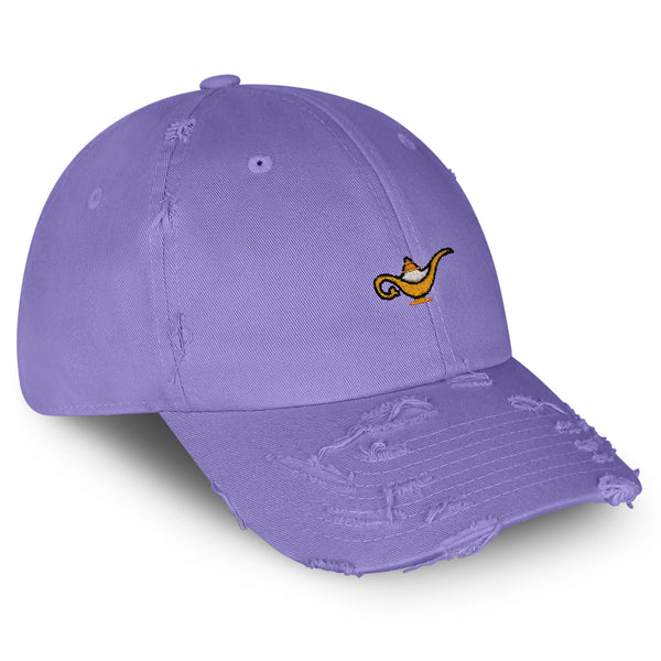 Magic Lamp Vintage Dad Hat Frayed Embroidered Cap Genie