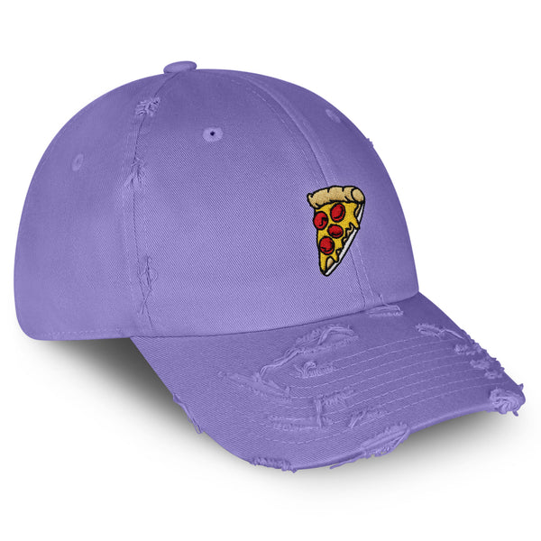 Pizza Vintage Dad Hat Frayed Embroidered Cap Delivery Pepperoni