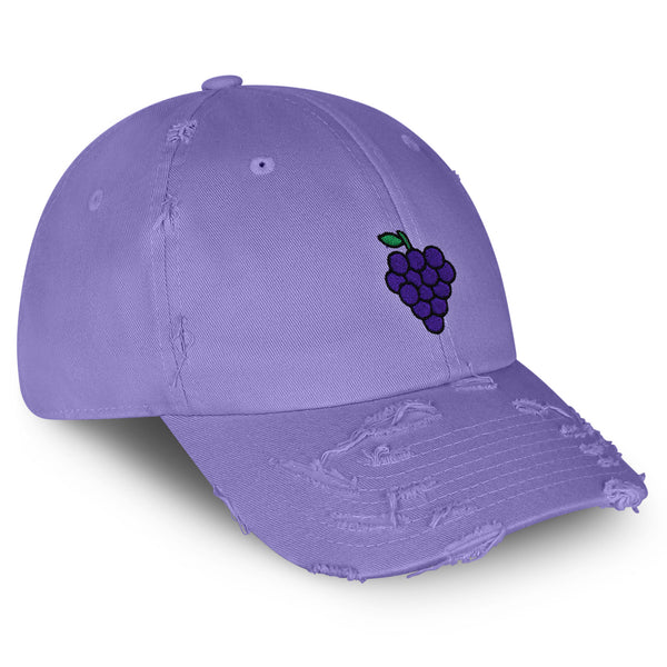 Grapes Vintage Dad Hat Frayed Embroidered Cap Fruit