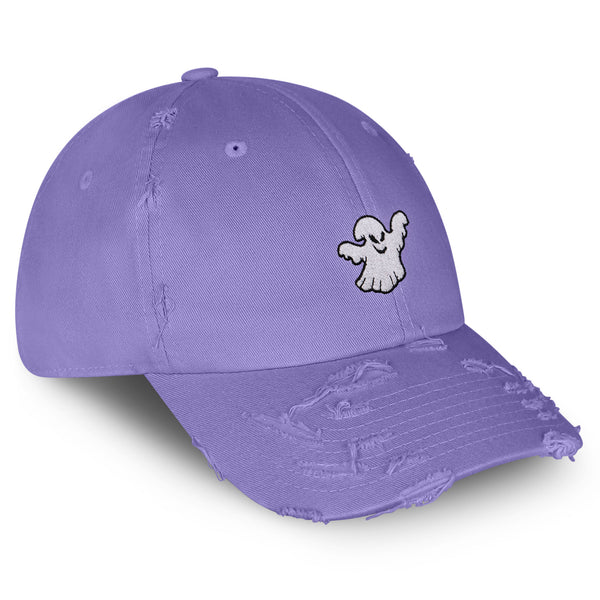 Ghost Vintage Dad Hat Frayed Embroidered Cap Costume