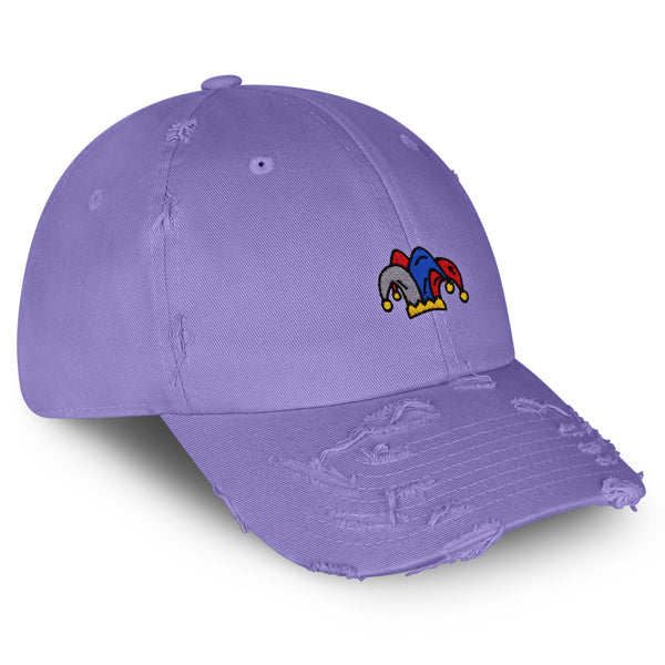 Joker Hat Vintage Dad Hat Frayed Embroidered Cap Costume