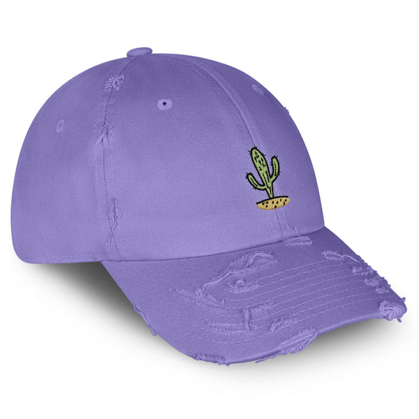 Cactus Vintage Dad Hat Frayed Embroidered Cap Plant