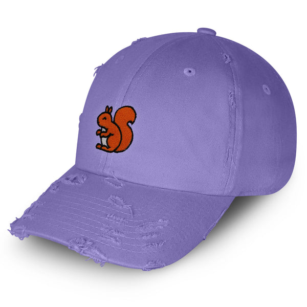 Squirrel Vintage Dad Hat Frayed Embroidered Cap Hamster Chipmunks