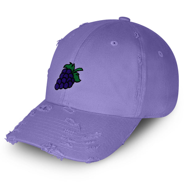 Grape Vintage Dad Hat Frayed Embroidered Cap Farm Farmers, Vegan