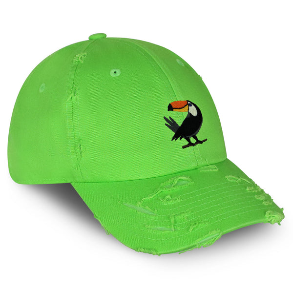 Toucan Vintage Dad Hat Frayed Embroidered Cap Bird Zoo