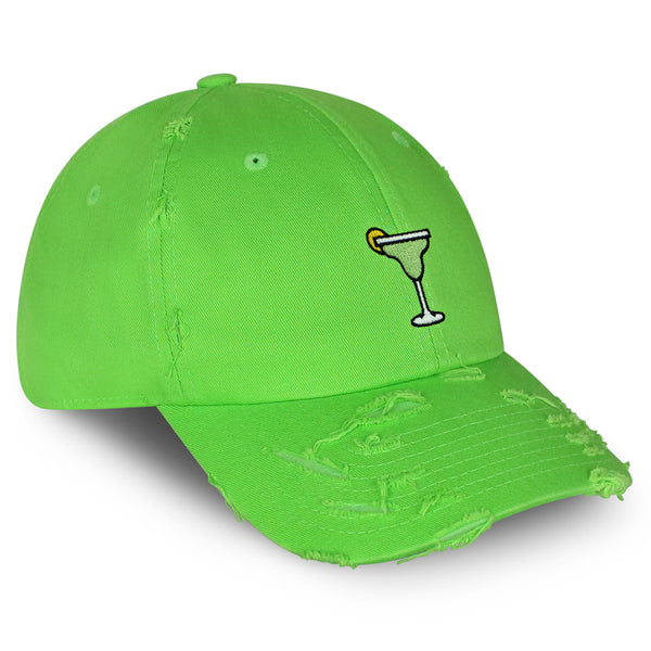 Margarita Vintage Dad Hat Frayed Embroidered Cap Cocktail Party