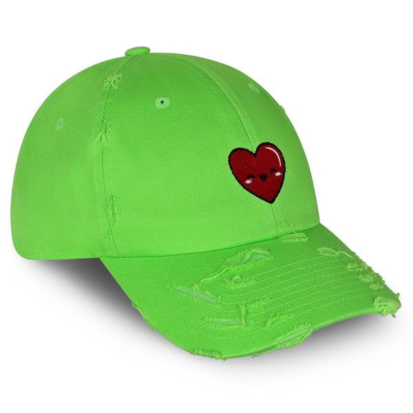 Cute Heart Vintage Dad Hat Frayed Embroidered Cap Health Healthy, Hospital