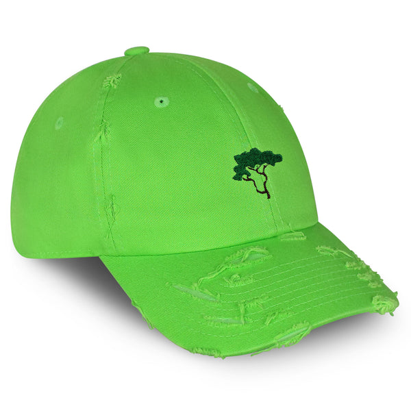 Tree Vintage Dad Hat Frayed Embroidered Cap Hiking