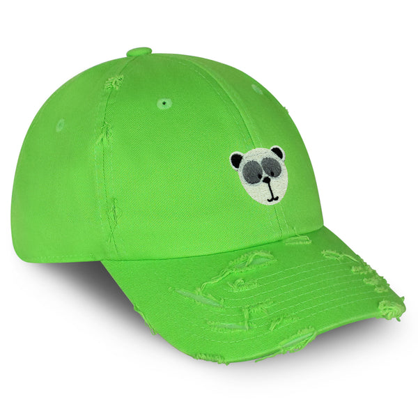 Panda Vintage Dad Hat Frayed Embroidered Cap Zoo Animal