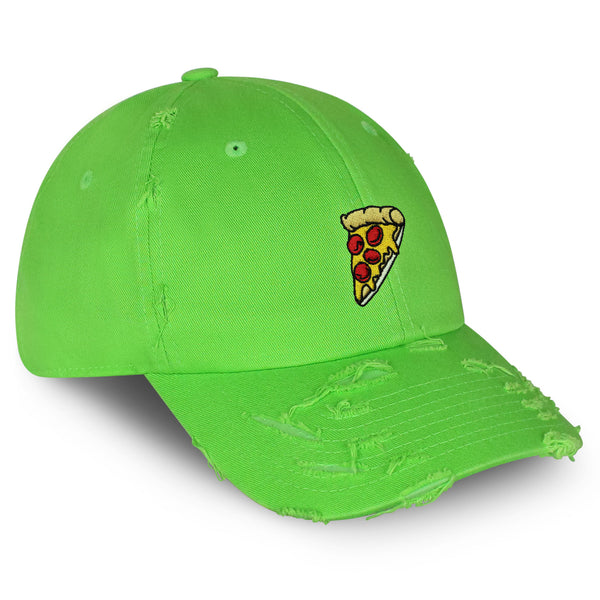 Pizza Vintage Dad Hat Frayed Embroidered Cap Delivery Pepperoni