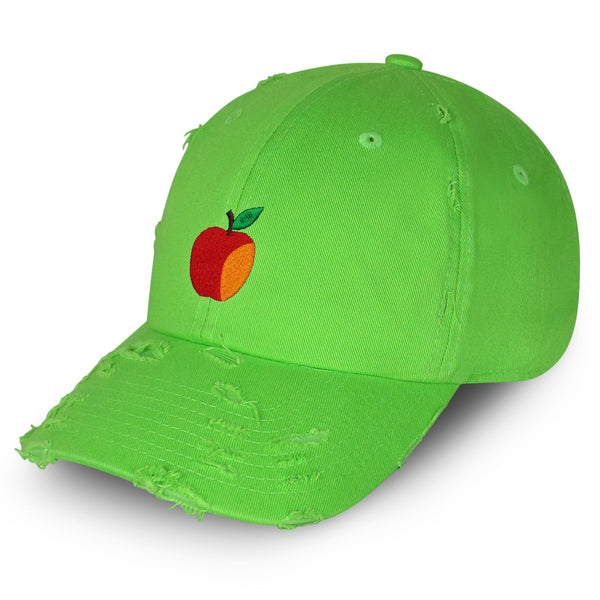 Apple Vintage Dad Hat Frayed Embroidered Cap Fruit