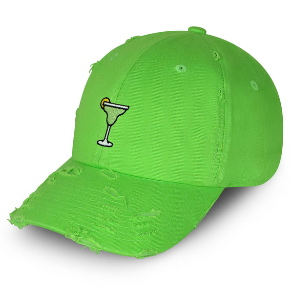 Margarita Vintage Dad Hat Frayed Embroidered Cap Cocktail Party