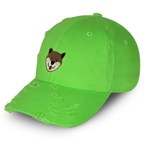 Shiba Vintage Dad Hat Frayed Embroidered Cap Dog Puppy