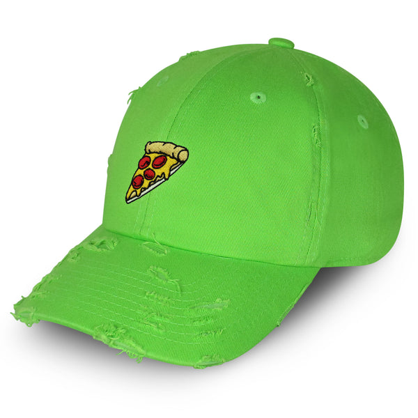 Pizza Vintage Dad Hat Frayed Embroidered Cap Delivery Pepperoni