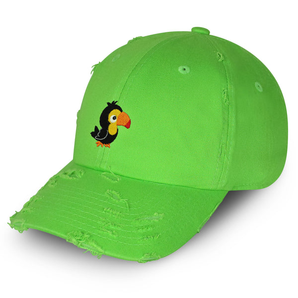 Toucan Vintage Dad Hat Frayed Embroidered Cap Cute Bird