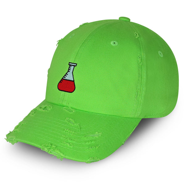 Erlenmeyer Flask Vintage Dad Hat Frayed Embroidered Cap Science