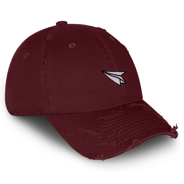 Paper Airplane Vintage Dad Hat Frayed Embroidered Cap Plane Sky