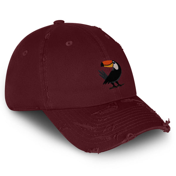 Toucan Vintage Dad Hat Frayed Embroidered Cap Bird Zoo