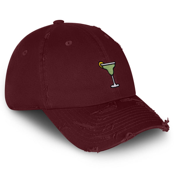 Margarita Vintage Dad Hat Frayed Embroidered Cap Cocktail Party