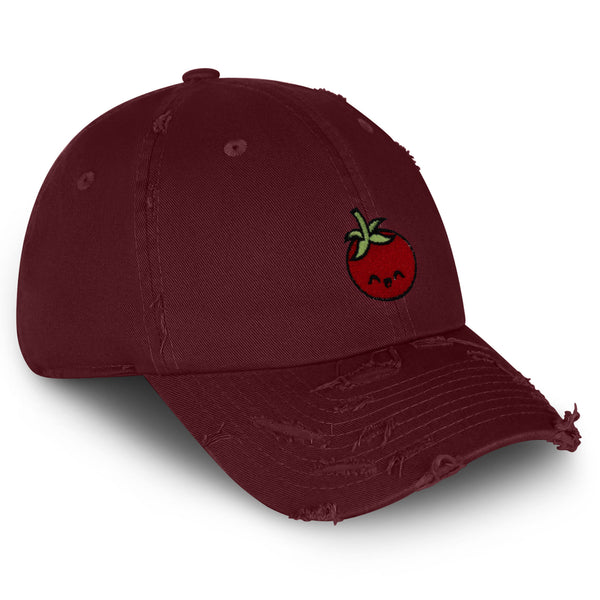 Tomato Vintage Dad Hat Frayed Embroidered Cap Vegetable Vegan